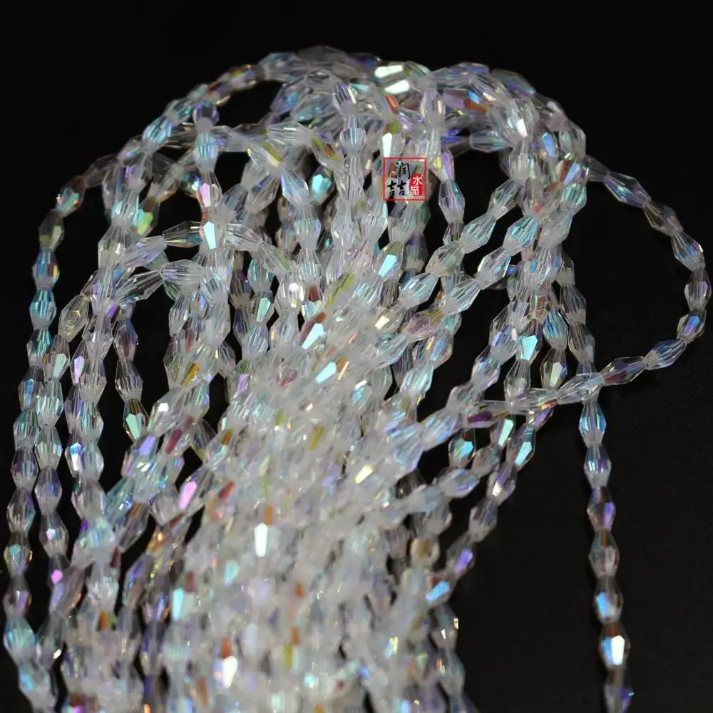 100 шт. изысканные двухконусные бусины из австрийского хрусталя 3x6/4x 8/6x12 мм для