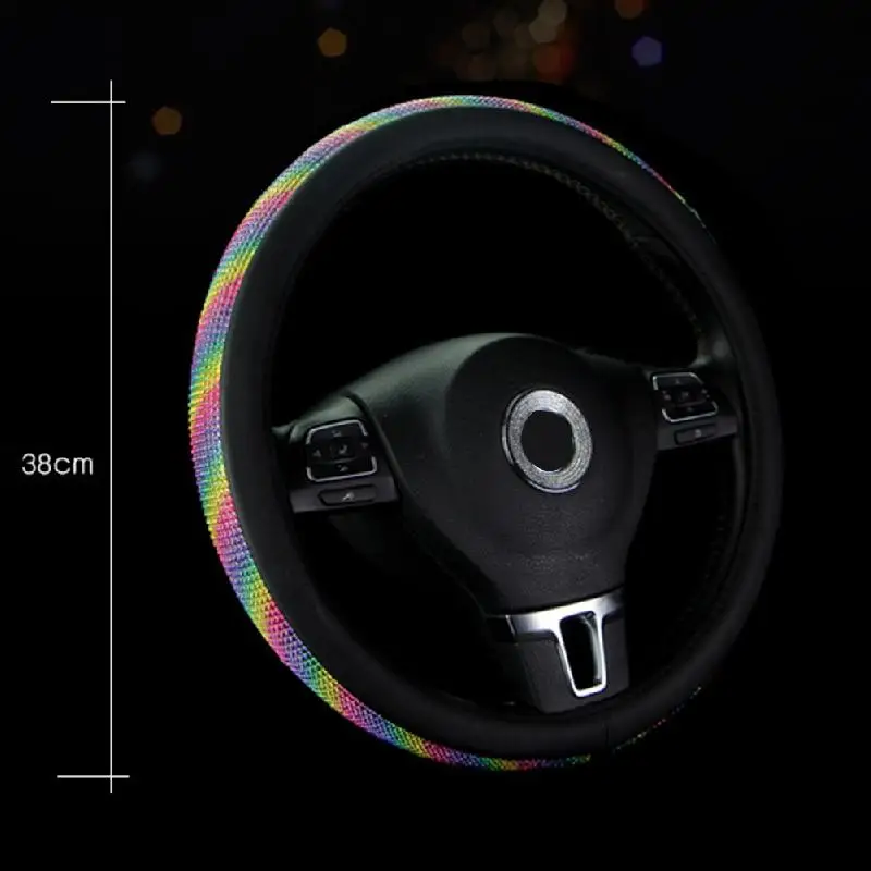 38 см прозрачные блестящие стразы чехлы на рулевое колесо Женский чехол