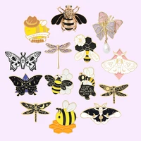insect series enamel pins dragonfly butterfly bee brooches lapel pin backpacks cute badge jewelry gift for friends wholesale