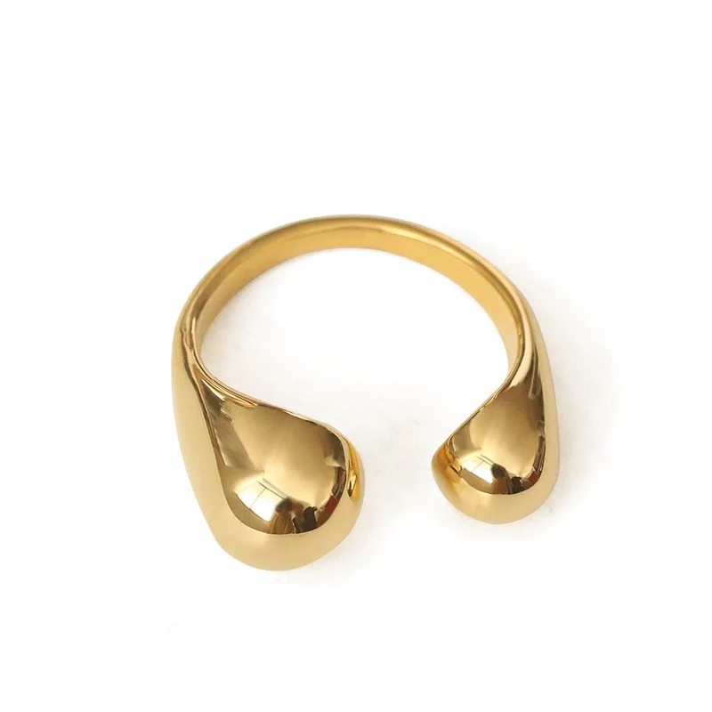

2021 New Popular Ring Female Ins Minimalist Opening Ring Korean Fashion Jewelry Simple Ball Brass Gilded Glossy Ring for Women