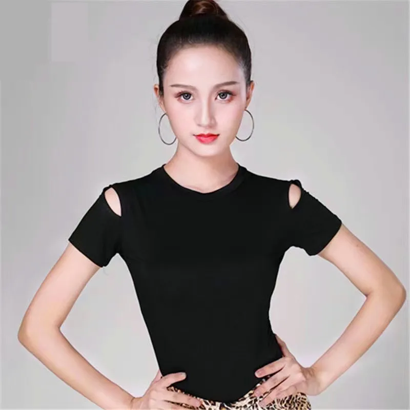 Футболка женская для латиноамериканских танцев пикантная тренировочная рубашка