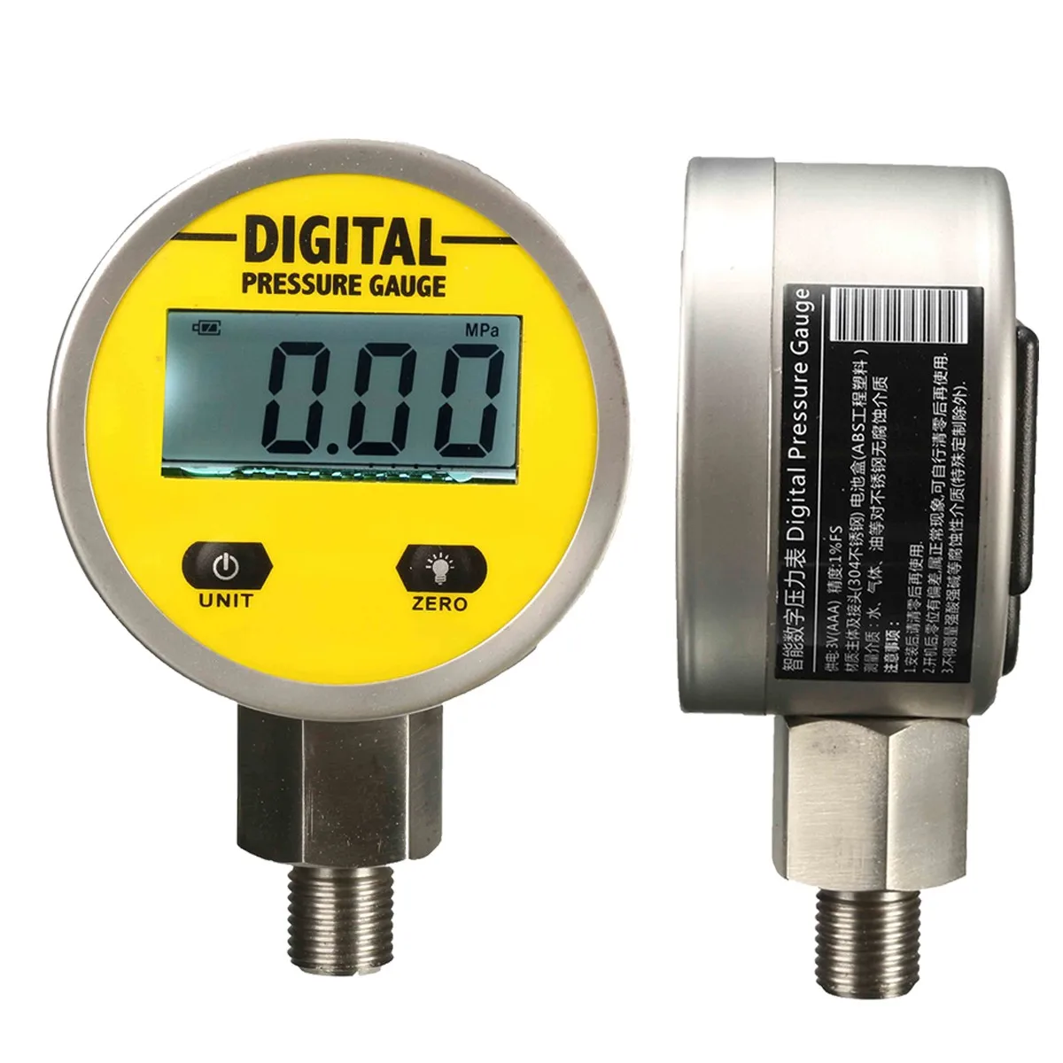 

Digital Display Pressure Gauges Oil Pressure Hydraulic Pressure Test Meter 3V 250BAR/25Mpa 2 Points Thread for Gas Oil Water