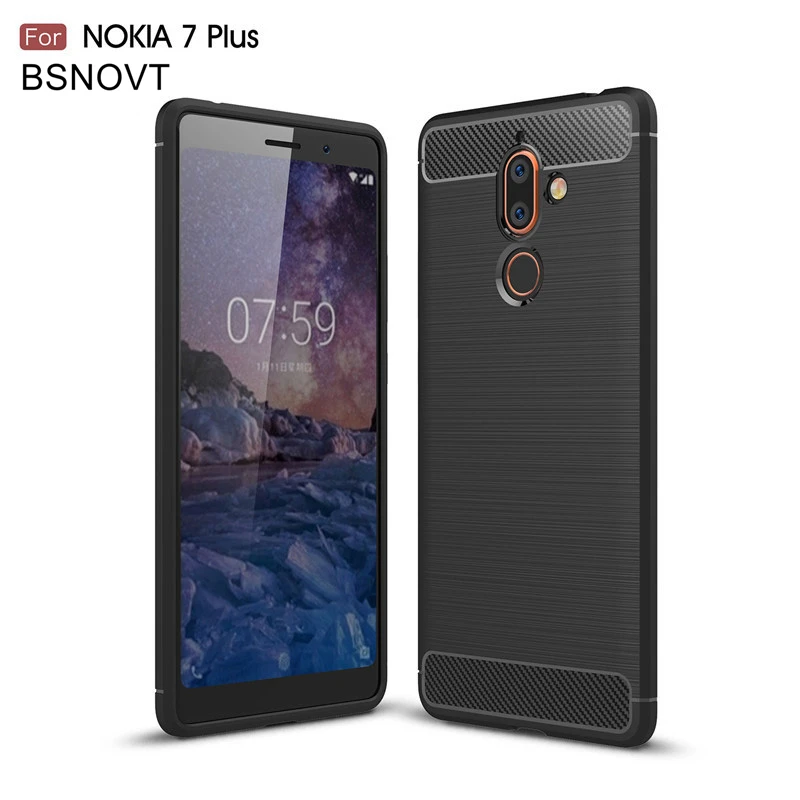 Для Nokia 7 Plus Чехол Мягкий противоударный силиконовый матовый чехол для