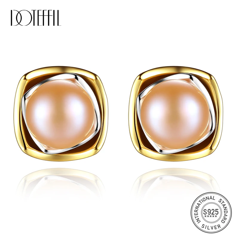 Серьги-гвоздики женские из серебра 925 пробы с натуральным жемчугом | Украшения и