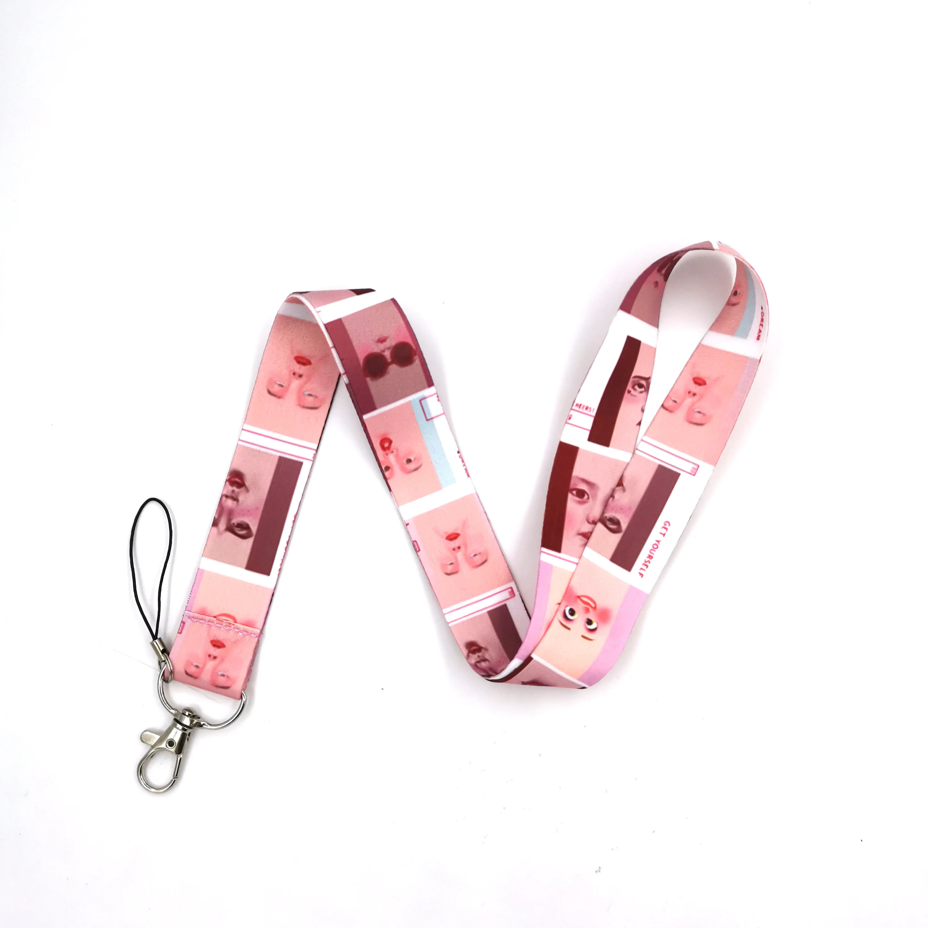 

10Pcs Cute Funny Face Mobile Phone Straps Lanyards For Keys ID Badge Holder Hang Rope Key Chain Keyrings Webbing Accessories