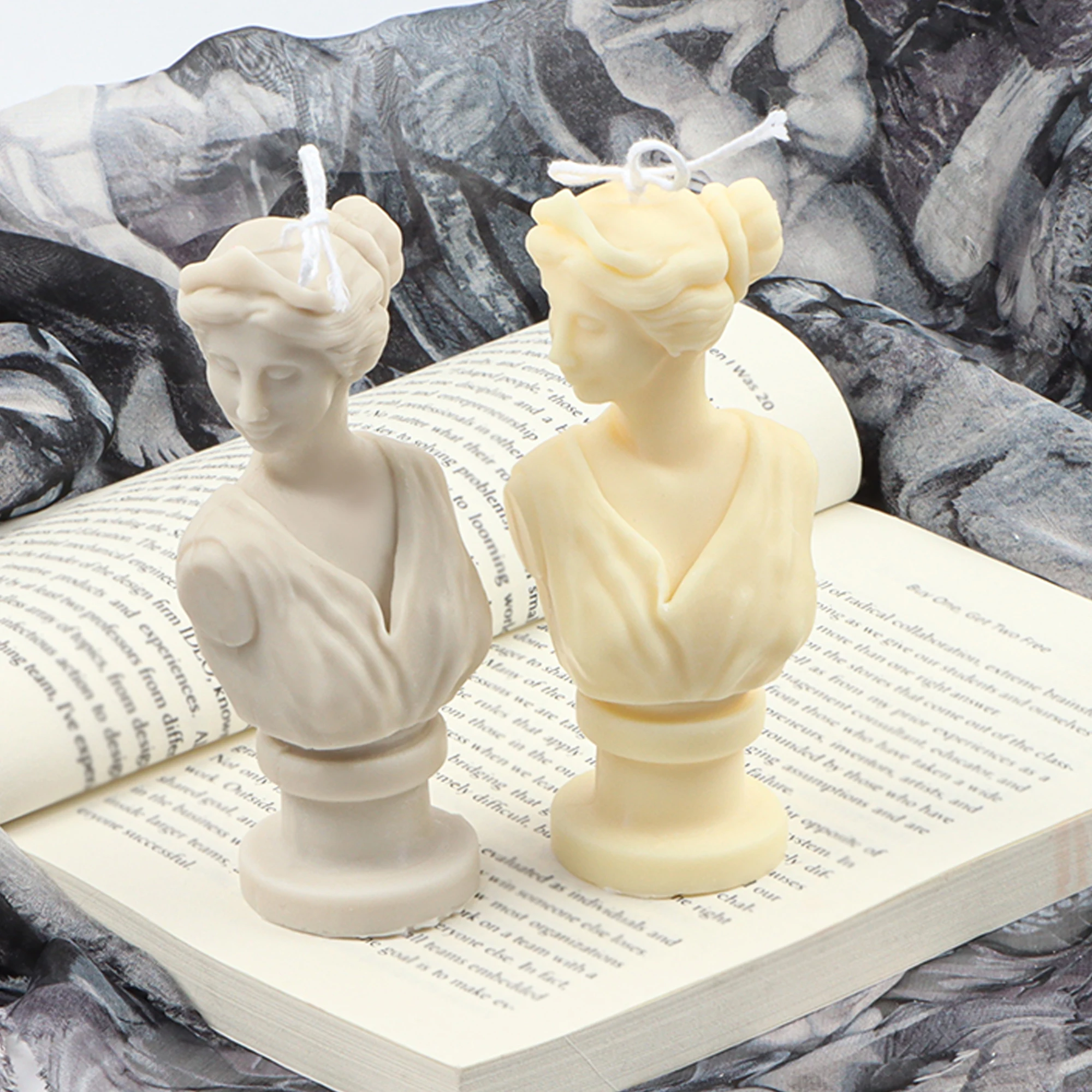 

Очаровательная силиконовая форма в форме богини в форме свечи, благородная женская домашняя статуя с закрытым глазом