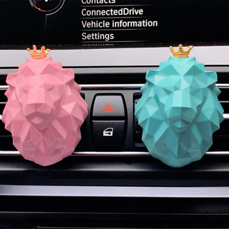 

Creative Lion Head Shape Car Perfume Fragrance Cool Car Air Freshener Smell Car Diffuser Vent Clip Scent Refill For Car