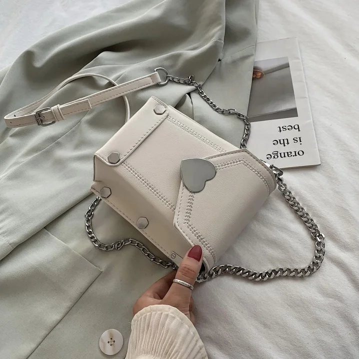 Женская сумка через плечо с цепочкой летняя мини-сумка из искусственной кожи для