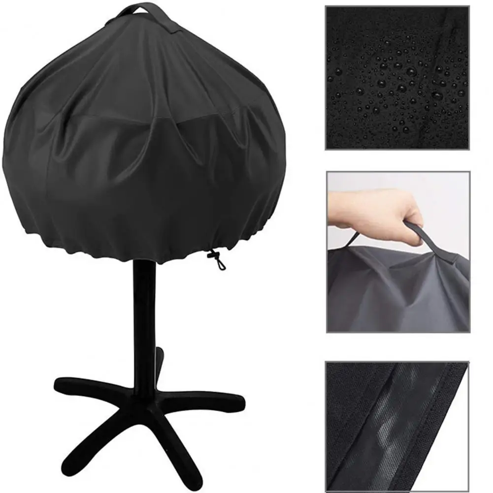 oxford cloth reusable foldable mini electric grill cover lightweight round grill cover windproof bbq accessory free global shipping