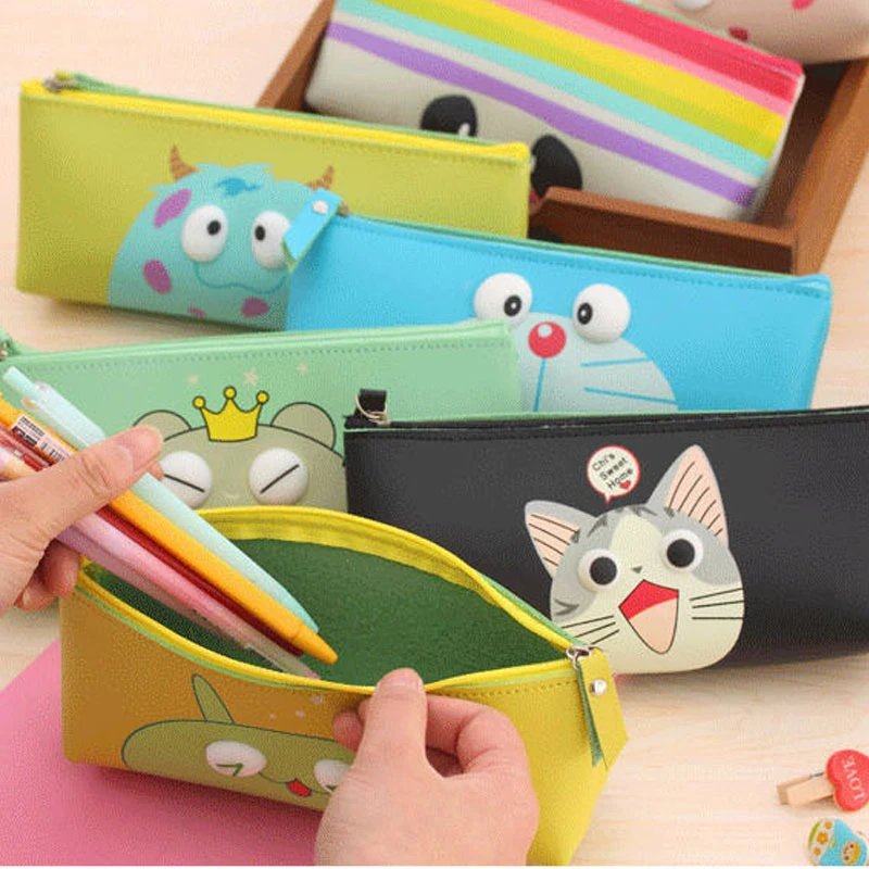 Креативный большой пенал для карандашей милый чехол с мультяшным животным на