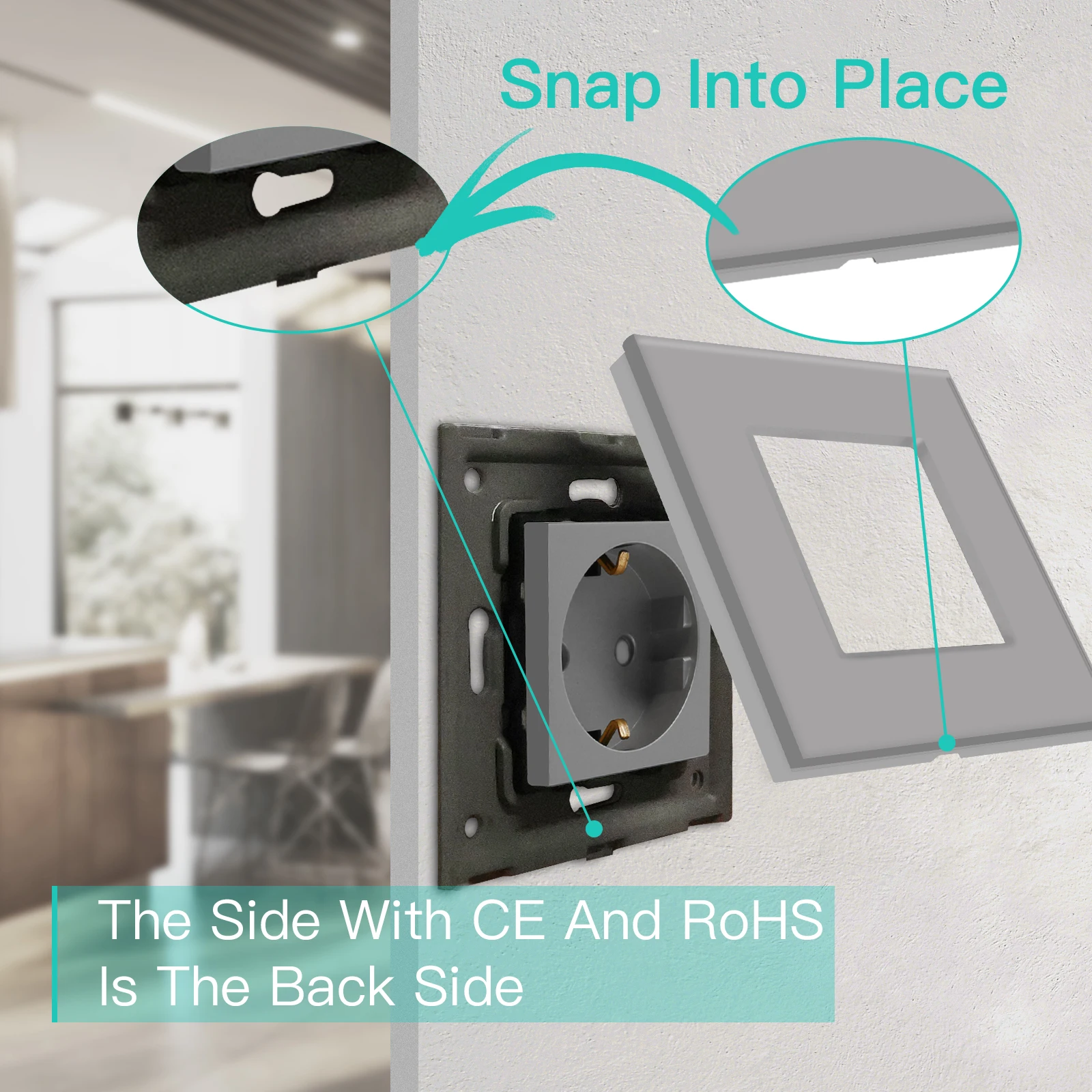 Электрическая розетка из закаленного стекла 16 А 4 цвета |