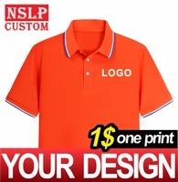 nslp springsummer polo shirt mens and womens same style pure color business workwear customized printing embroidery