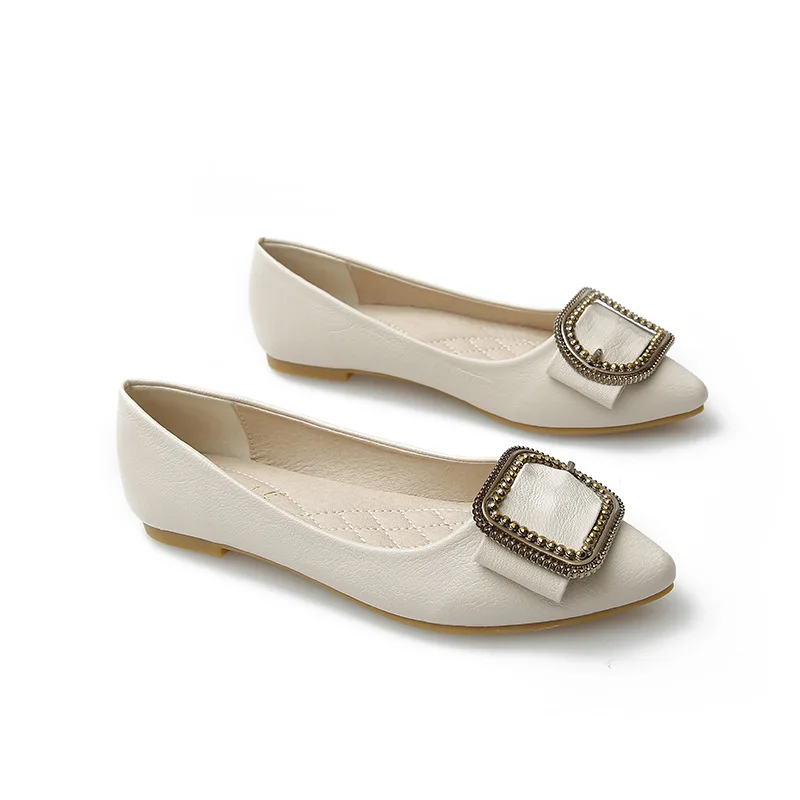 

Summer Shoes Ladies Casual Female Sneakers Pointed Toe Large Size Women Flats Shallow Mouth Soft 2021 Big Size New Dress Moccasi