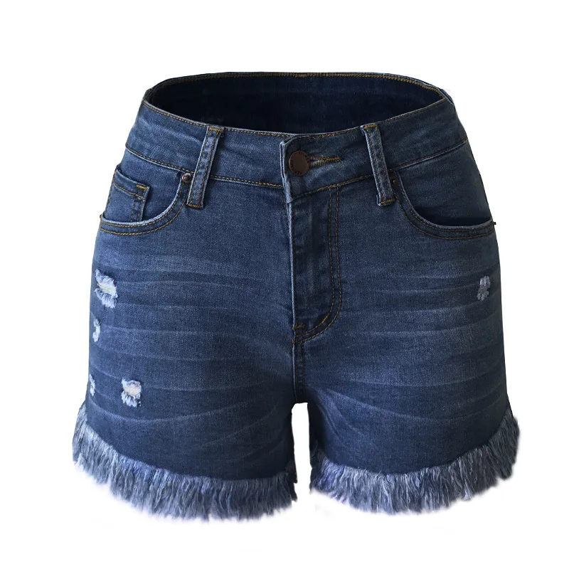 

2021 new summer blast models with fringed fringe ladies high stretch denim shorts