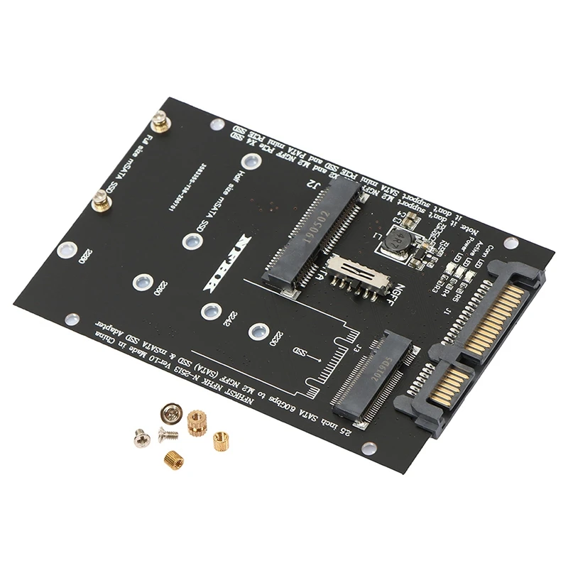 Адаптер M.2 NGFF MSATA SSD на 2,5 дюйма SATA 3,0, карта преобразователя 2 в 1 для ПК и ноутбука