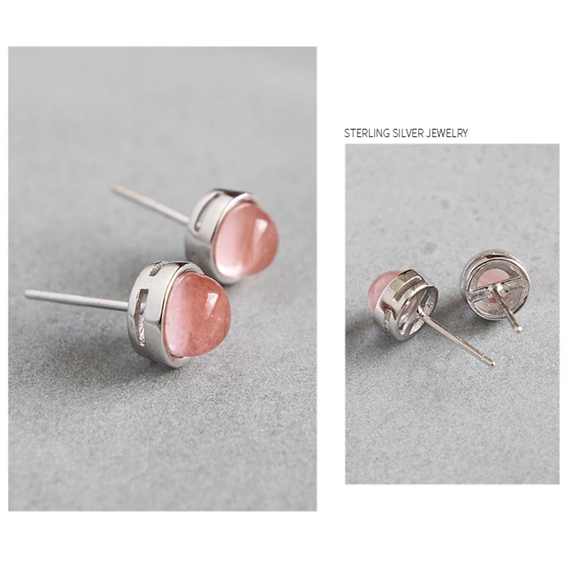 Серьги гвоздики Moonstone круглые серьги из стерлингового серебра 925 пробы с