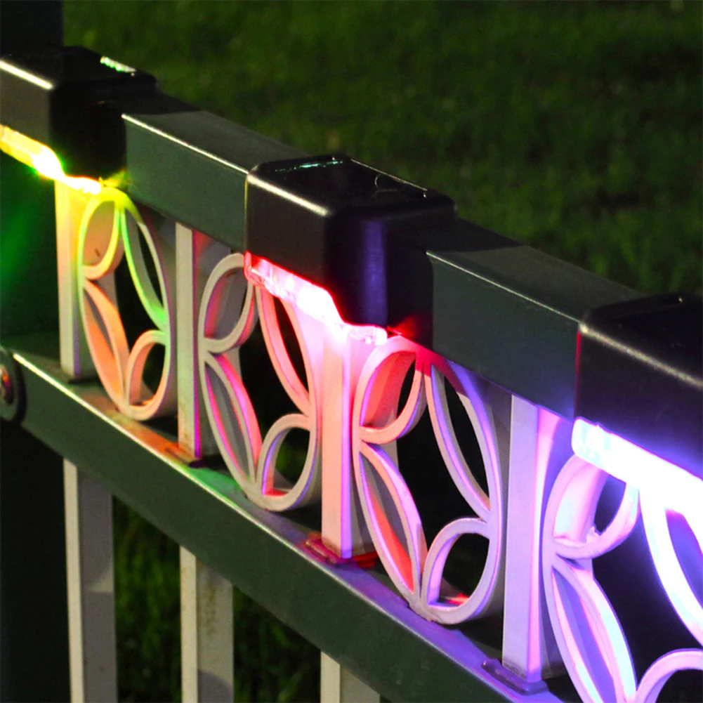

4pcs LED Solar Lamp Path Stair Outdoor Waterproof Wall Light Landscape Step Deck Lights Fence Solar Lights Garden Decoration