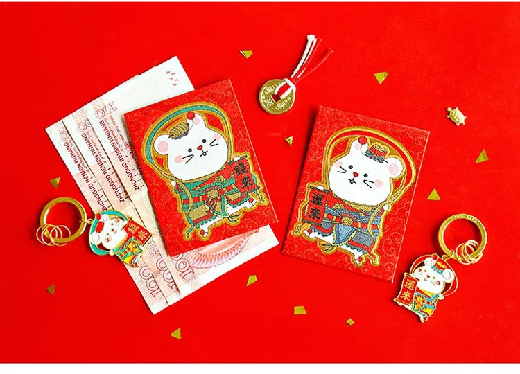 Прекрасный мультфильм крыса короткий размер красный пакет 2020 Китайский Лунный