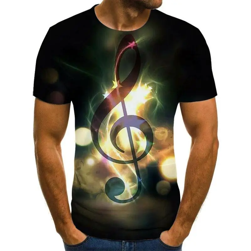 

Летняя футболка унисекс с 3D принтом музыкальных инструментов и художественных инструментов, Повседневная летняя футболка в стиле хип-хоп, ...