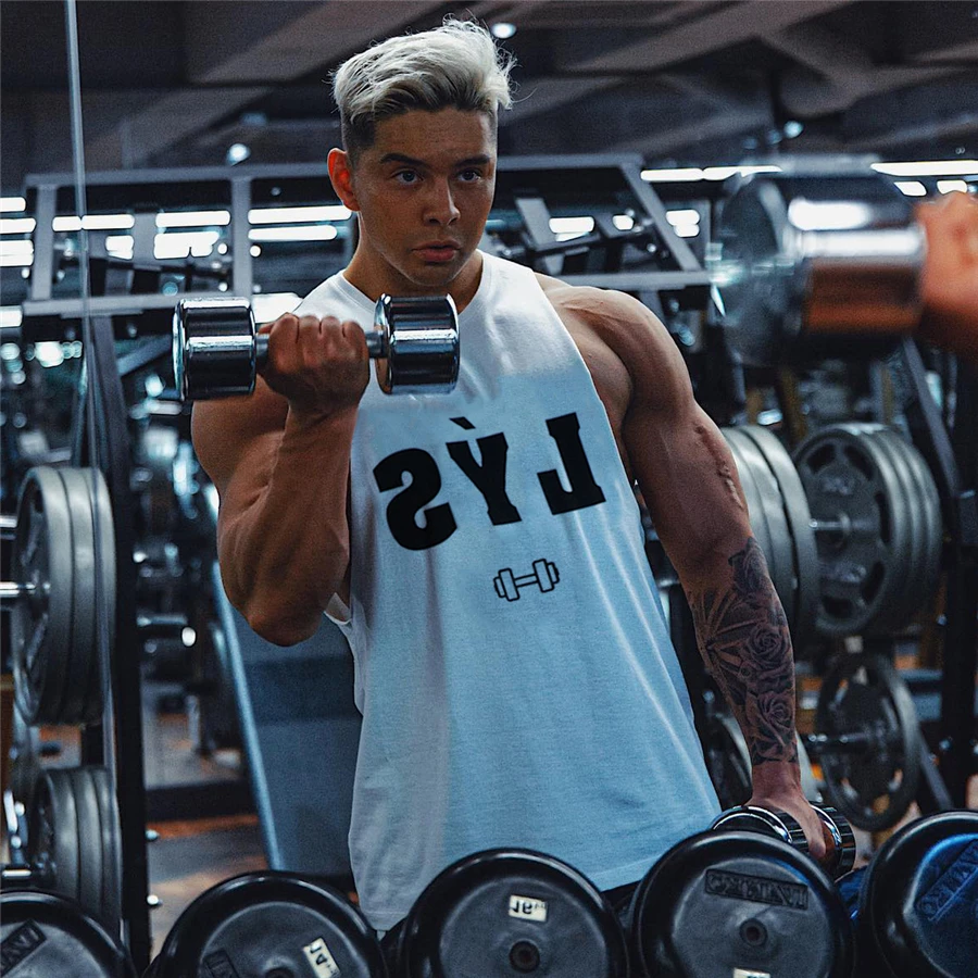 

Майка Мужская Спортивная быстросохнущая, однотонная майка без рукавов, подходит для тренировок в тренажерном зале, топ для фитнеса и бега, П...