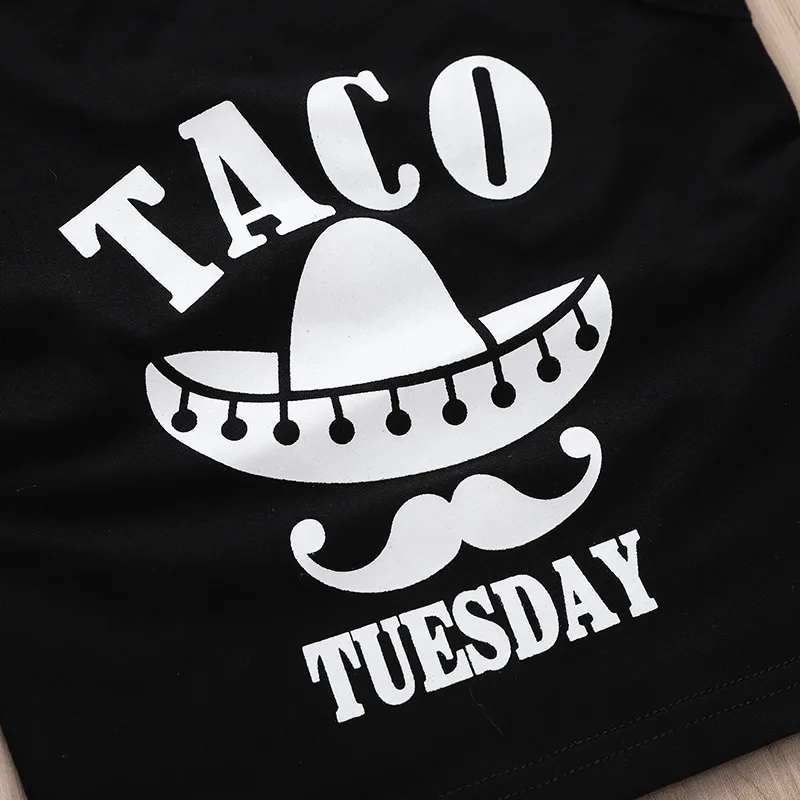 Футболка для мальчиков футболка малышей без рукавов с надписью Tuesday черные топы и