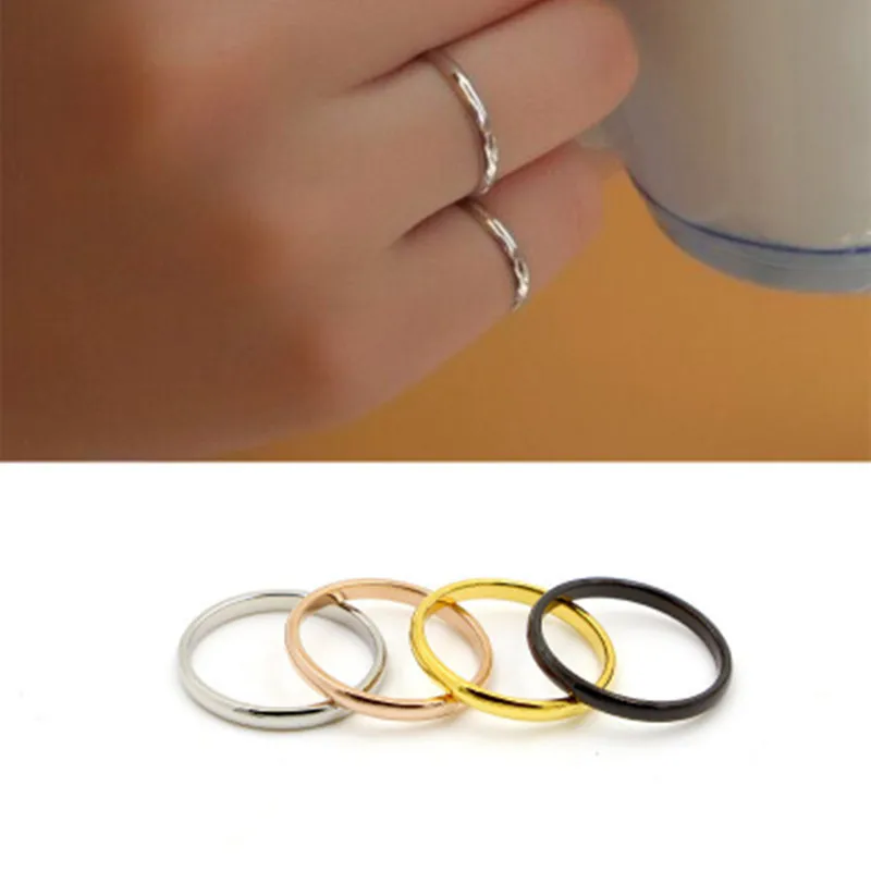 Простые гладкие обручальные кольца из титановой стали розовое золото