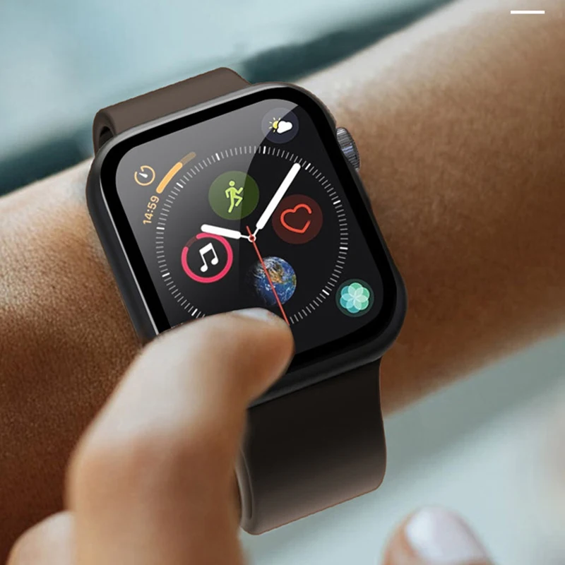 Защитный чехол на весь экран Матовый Жесткий для Apple Watch 6/SE/5/4/3/360 защитная пленка