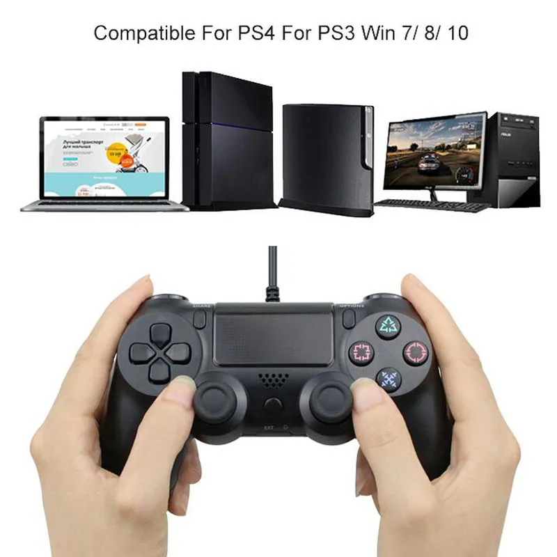 WUIYBN Проводной USB PS4 контроллер игровой джойстик геймпад для SONY playstation 4 консоль ПК