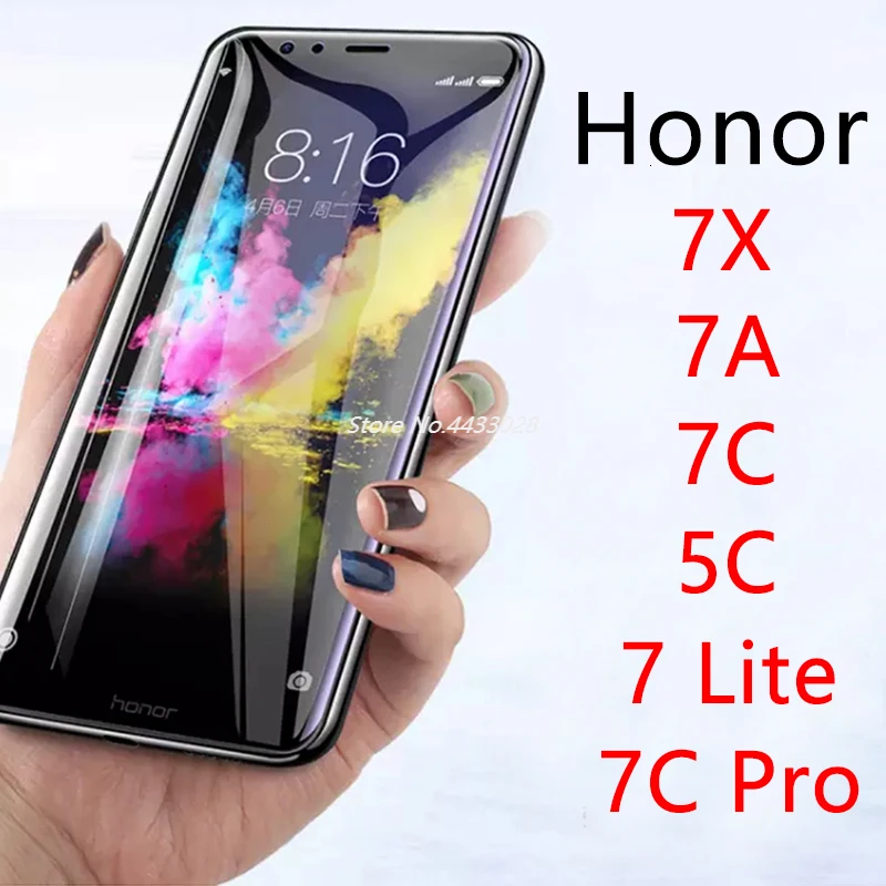 Защитный стеклянный чехол для Huawei Honor 7X 7C 7A 7 S 5C Lite Pro Y5 Y6 Y7 Prime закаленное стекло 5 X C