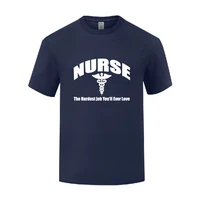 funny nurse the hardest job you will ever love cotton t shirt design men o neck summer short sleeve tshirts letter tees