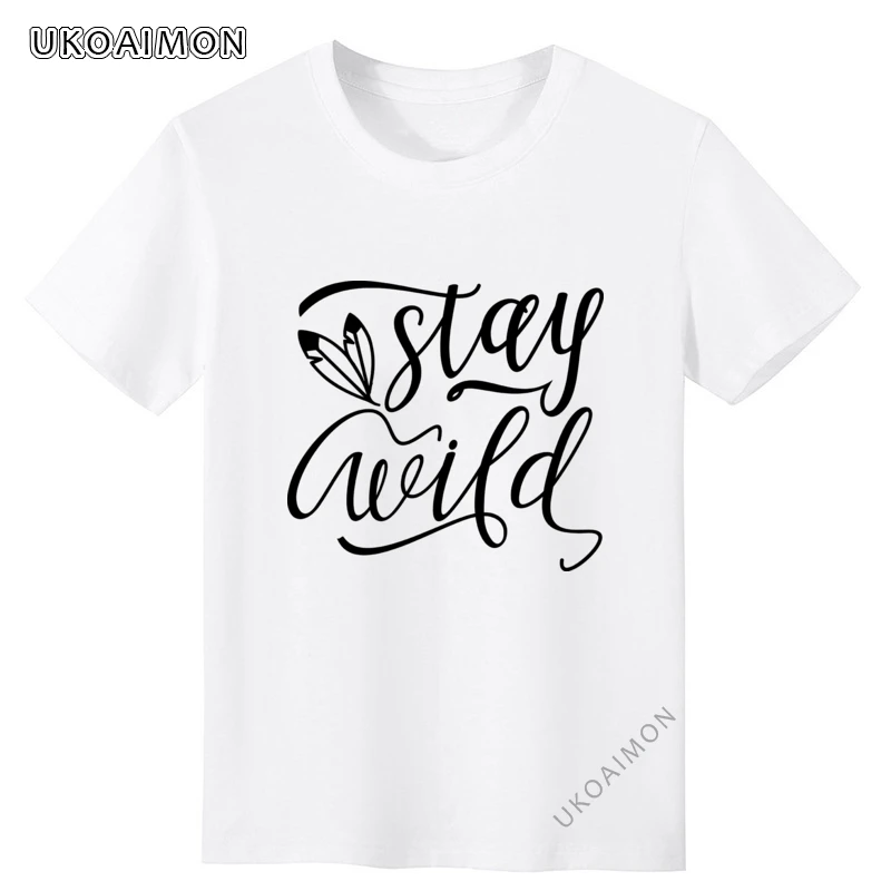 

Stay Wild Youth Oversized T-Shirts Customized Round Neck T Shirt Prevalent Manga T Shirts Europe Streetwear Tees For Adult