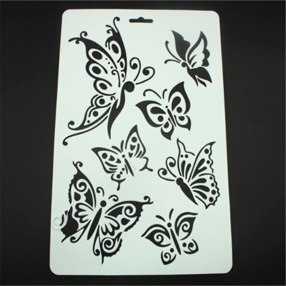 1 шт трафареты с бабочками для стен штампы скрапбукинга альбом декоративное