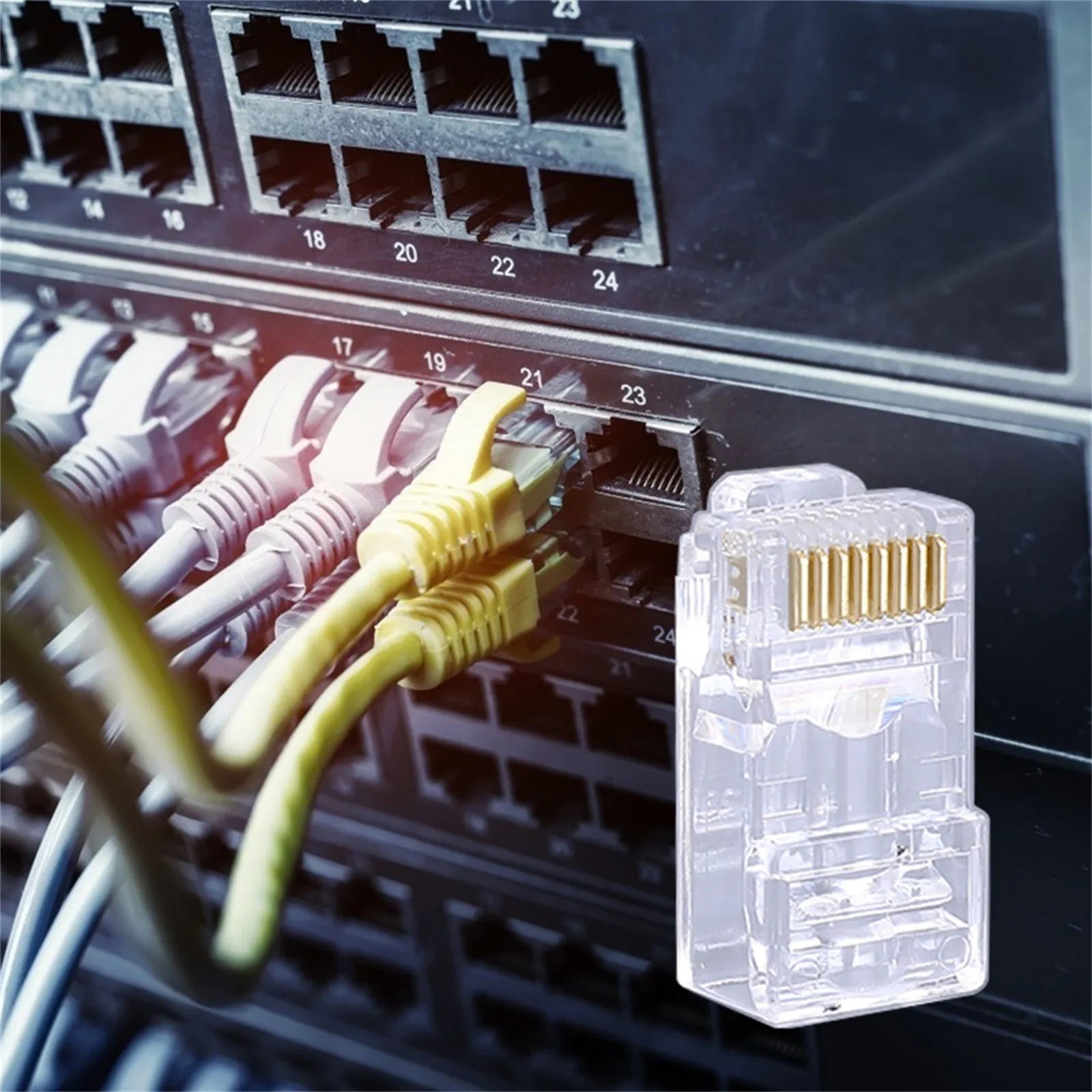 LAN с золотым покрытием кристаллической головкой 8P8C перфорированные Cat 6