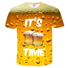 3D Футболка мужская повседневная футболки забавное пиво Футболка с принтом мужские летние стильные вечерние топы пара эластичность футболка уличная одежда