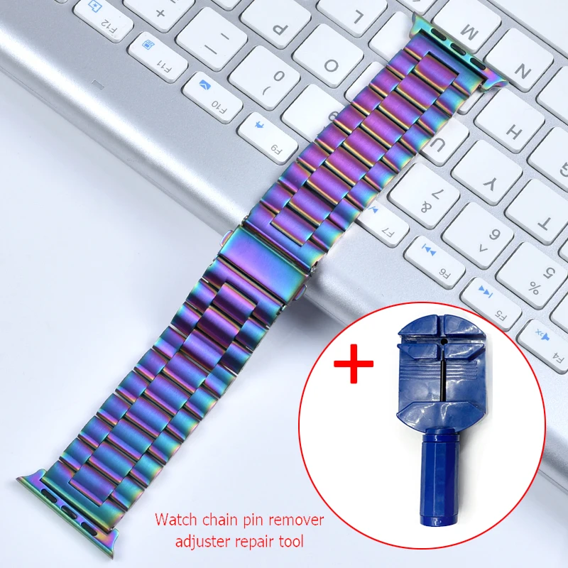 Color and tool ProBefit Нержавеющая сталь ремешок для наручных часов Apple Watch, 42 мм, 38 мм, версия 1/2/3/4(мы продаем только ремешок для часов браслет для наручных часов iWatch серии 4 5 44 мм 40 мм - Цвет ремешка: Color and tool
