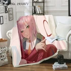 3D одеяло для кровати Darling In The FranXX, толстое одеяло для пешего туризма и пикника, модное покрывало, флисовое покрывало, одеяло для взрослых и детей 01