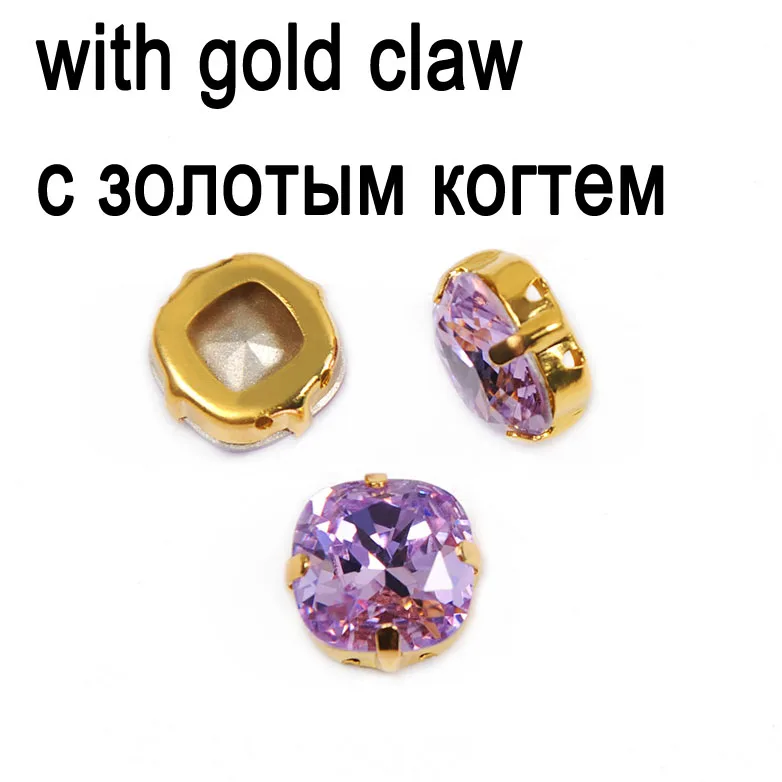 Crystal with gold CTPA3bI фиолетовый цвет стекло кристалл с золото серебро коготь стразы пришить свадебное платье украшения ювелирных изделий сумки камни - Цвет: Crystal with gold