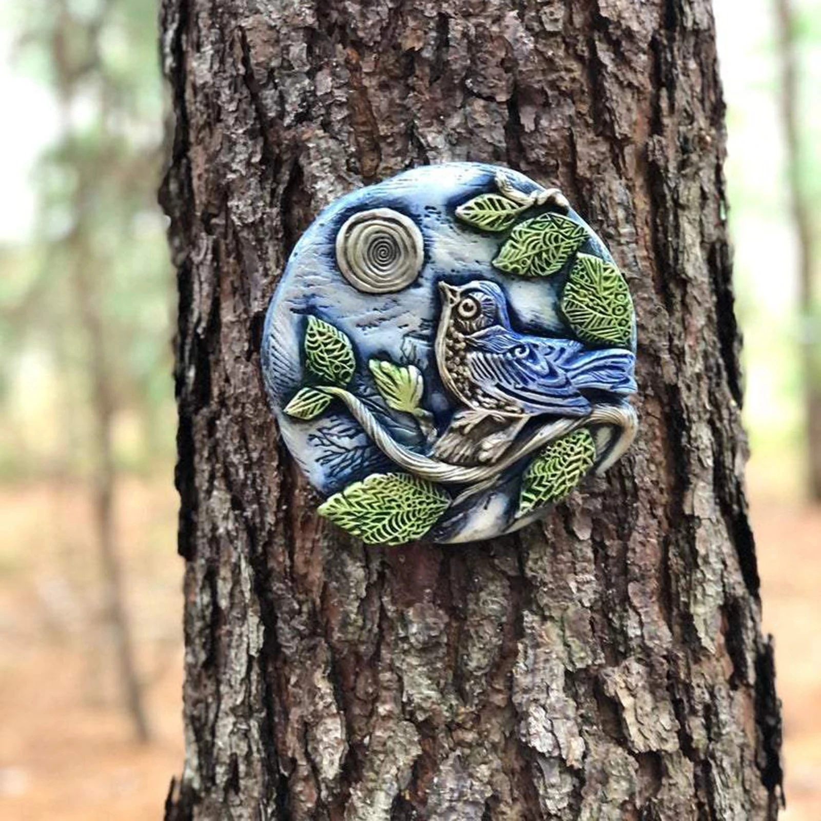 

Орнамент из смолы, Цветочная/птица, скульптура для дома и сада, уличное домашнее парковое яркое подвесное украшение