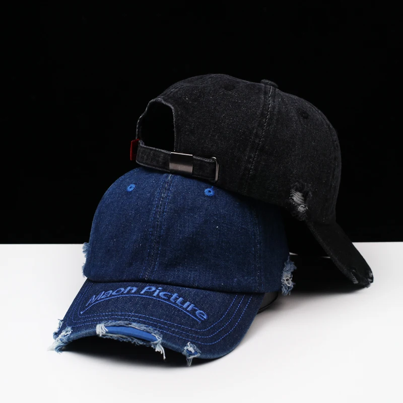 

Washed hole cowboy cap Korean couple show face street baseball cap sombreros de sol trucker hat