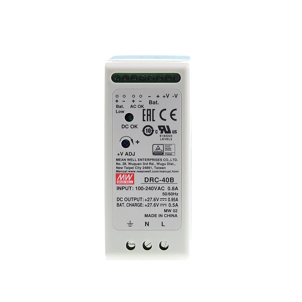 Original Mean Well DRC-40B meanwell 27.6V DIN Rail Security Power Supply 40W Single Output with Battery Charger UPS Function