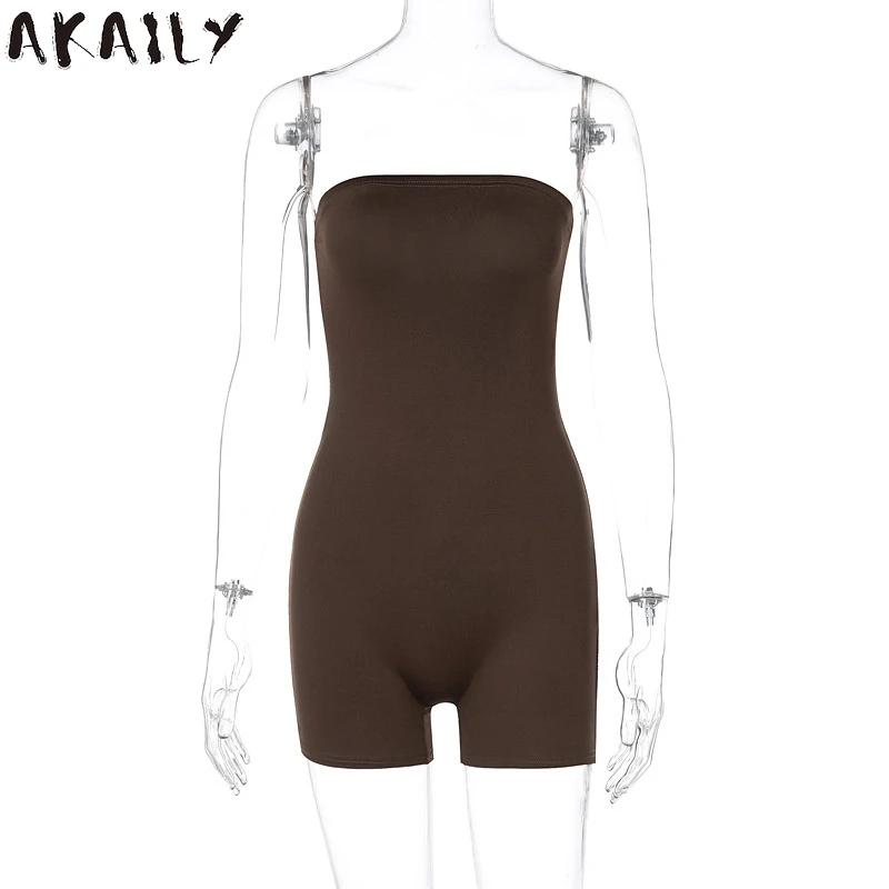 

Akaily Summer Streetwear Leopard Print Rompers Womens Jumpsuit Black Backless Bodycon Rompers Women One Piece Outfit Women 2021