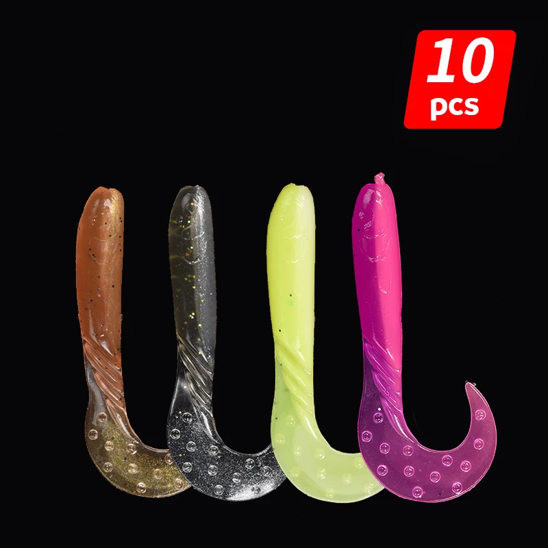 10 шт./кор. мягкие приманки рыболовные 55 мм 65 серп хвост наживка воблер типа Минноу