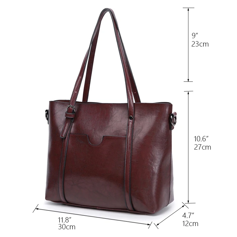 Модные женские сумочки масляная Вощеная искусственная кожа вместительная сумка