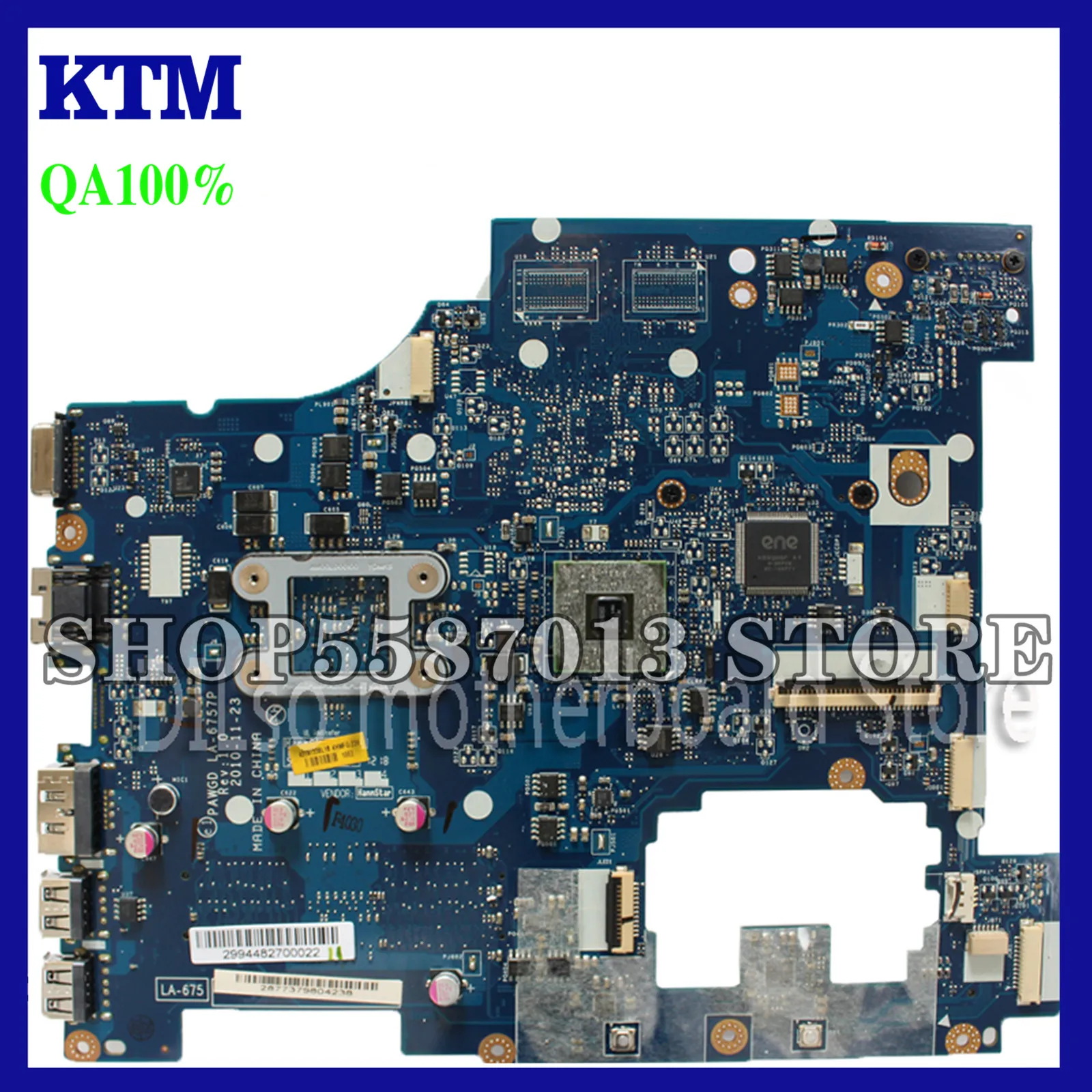 

KEFU LA-6757P Motherboard For Lenovo G575 Motherboard PAWGD LA-6757P Rev:1.0 Laptop Motherboard onboard CPU Test Motherboard