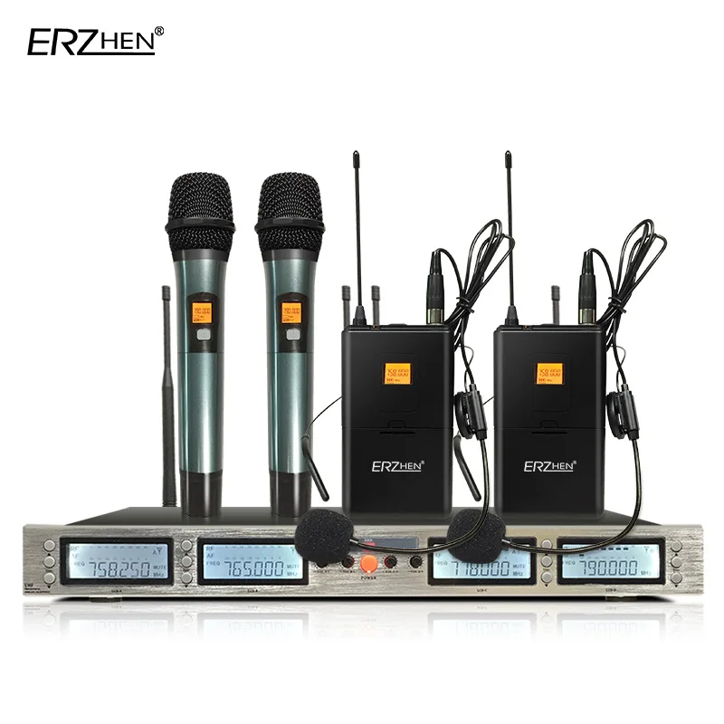 Профессиональный беспроводной УВЧ микрофон Система семья караоке пшеничный