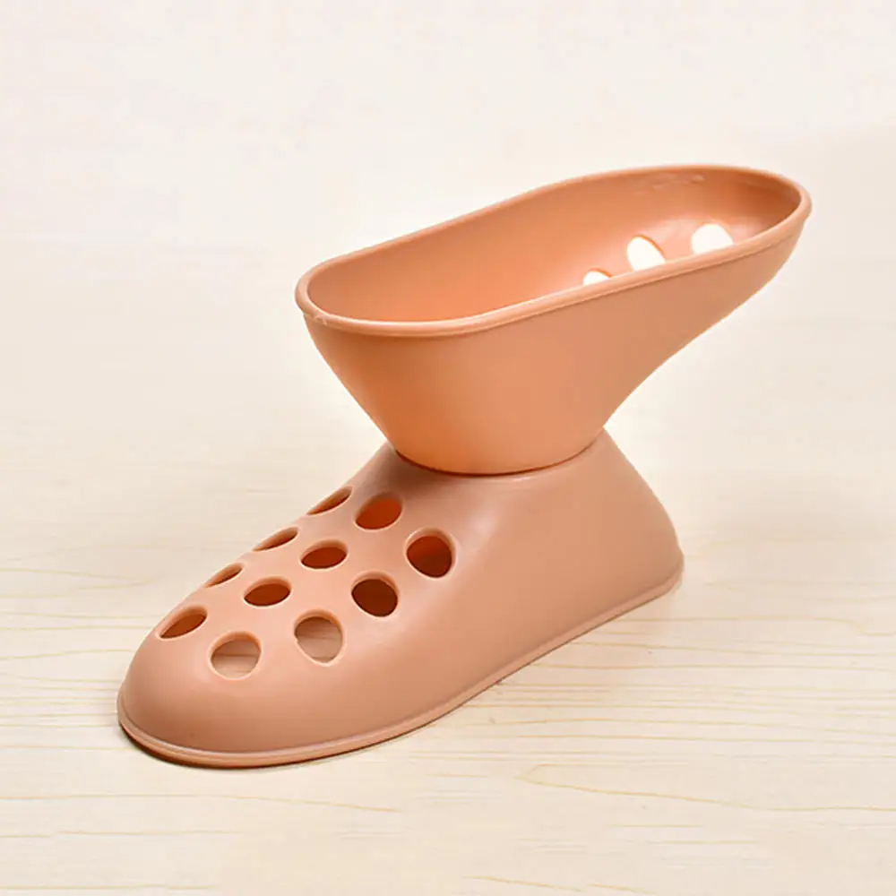 

2 Pairs Foot-shaped Double Layer 3D Shoes Support Plastic Shoe Rack Organizer