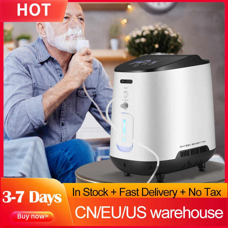 

VARON Portable Oxygen Concentrator 1-7L Adjustable Oxygen Making Machine Oxygen Generator for Home, Travel Use US/EU in Stock