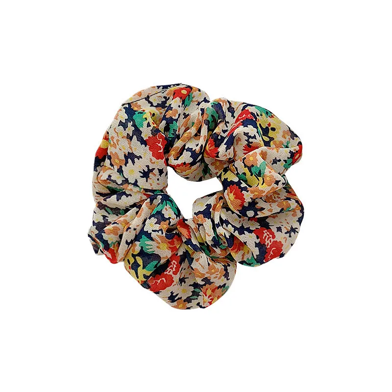 2020 Bohemian Polka Dot Floral Printed Ribbon Hair Scrunchies Women Elastic Band Ponytail Accessories | Украшения и аксессуары