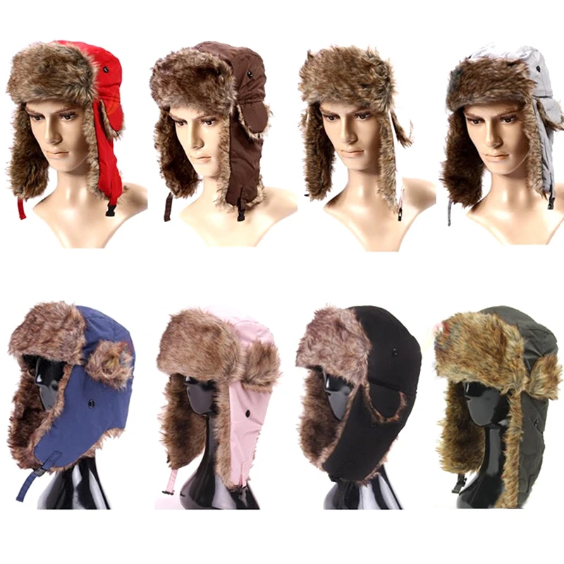 

Теплая Лыжная шапка унисекс в стиле авиатора, полицейского штурмовика, с ушами, Новинка