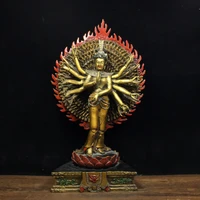 13chinese temple collection old bronze painted thousand hand guanyin guanyin bodhisattva standing buddha ornaments town house